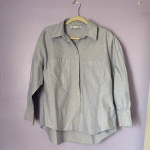 Zara Light Blue Oversized Button Down